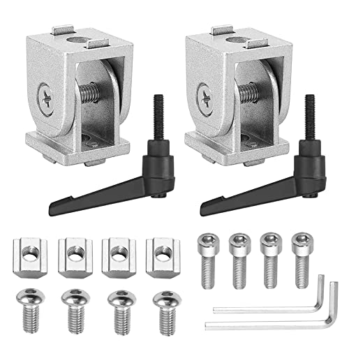 JiGiU Gelenkverbinder Winkelverbinder für 20x20 Aluprofil 6mm Schlitz Gelenk Zinklegierung mit Klemmhebel Flexible Drehgelenk für Aluminium Extrusion Profil nach europäischem Standard (2er Set) von JiGiU