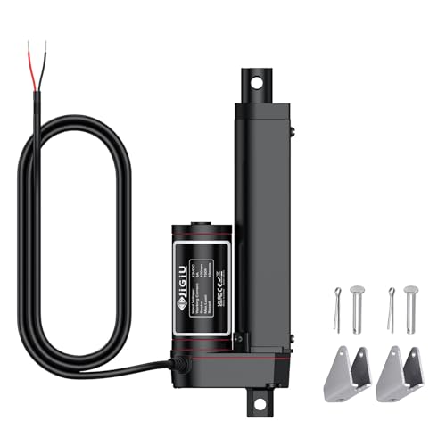 JiGiU 12V Aktuator Heavy Duty 160lbs/750N Linearantrieb 100mm 4-Zoll Linearantrieb mit Montagehalterungen & IP65 Schutz für Auto RV Elektrische Tür Industrielle Maschinen Schiffe Fracht-Schwarz von JiGiU