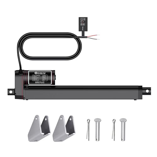 JiGiU Linearantrieb 1500N 300mm Verstellantrieb Linear Actuator Motor Linearmotor DC 12V Lineartechnik IP65 Wasserdicht Electric Motor Putter Elektrische Türöffner (Schwarz) von JiGiU