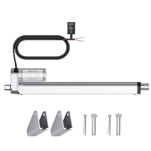 JiGiU Linearantrieb 1500N 300mm Verstellantrieb Linear Actuator Motor Linearmotor DC 12V Lineartechnik IP65 Wasserdicht Electric Motor Putter Elektrische Türöffner (Silber) von JiGiU