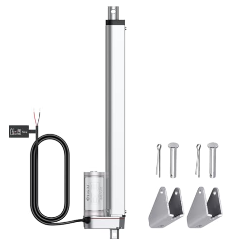JiGiU Linearantrieb 1500N 300mm Verstellantrieb Linear Actuator Motor Linearmotor DC 12V Lineartechnik IP65 Wasserdicht Electric Motor Putter Elektrische Türöffner (Silber) von JiGiU