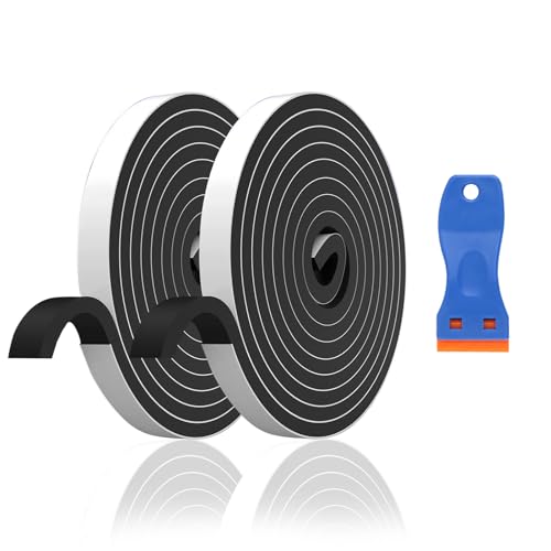 2 Stück Ceranfeld Dichtungsband Selbstklebend, Hitzebeständiges Dichtband für Kochfeld, selbstklebendes Fugenband aus EPDM Kautschuk, wasserdicht, inklusive kleinem Schaber, 5m Rolle 10mm x 3mm von JiaHeHe