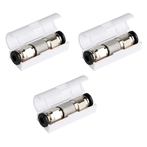 3 Stück PTFE Tube Connector, Stahl Bowden Koppler Compatible with Bambu Lab, hitzebeständig und langlebig, filament connector für 3D Drucker Bambulab, geeignet für X1C P1P P1S, 3D Drucker Zubehör von JiaHeHe