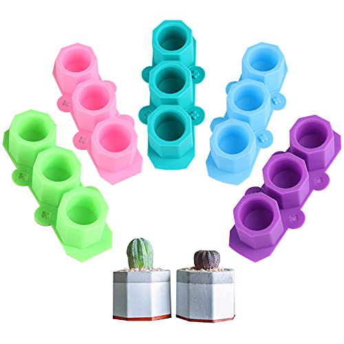 JiaUfmi 5er-Pack Mini achteckige Blumentopf Silikonformen - Kleine Pflanzentopfform Beton Zement Gips Formen Silikon Eisformen für DIY Bastelformen JiaUfmi 5er-Pack Mini achteckige Blumentopf Silikonformen - Kleine Pflanzentopfform Beton Zement Gips Formen Silikon Eisformen für DIY Bastelformen von JiaUfmi