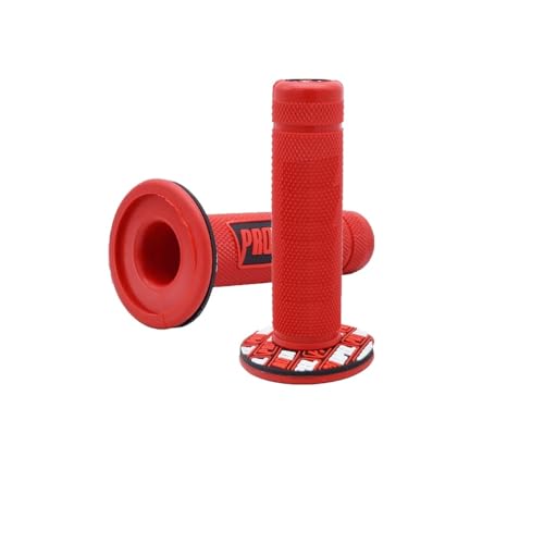 JiaWell 7/8" 22mm Universal Powersports Griffe Motorrad HandleGrips Pro Dirt Pit Bike Griffe Kompatibel Mit Yamaha Honda Kawasaki BMW Suzuki ATV Pocket Bikes Mini Quads(Ganz Rot) von JiaWell