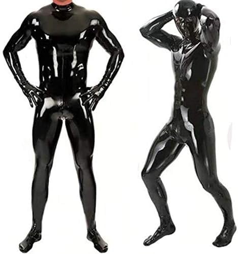 JiaWell Sexy Latex Enger Reißverschluss Von Herren-Jumpsuit-Gummi-Kleidung Mit Schritt-Reißverschluss(M) von JiaWell
