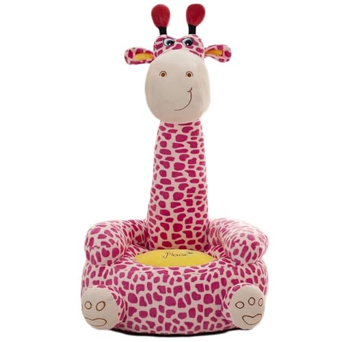 JiaWell Sitzsack for Kinder, Sitzhocker, Babyhocker, Stuhl, Kinderspielzeug, Kindersofasitz, Kinderstuhl, Sessel, Tiersofasitz(Giraffe-pink) von JiaWell