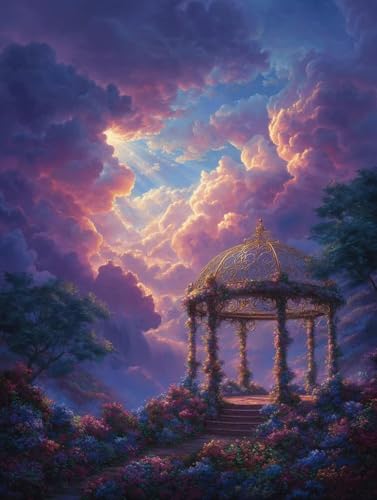 Diamond Painting 20x30 Diamond Painting Erwachsene Wolke Diamanten Kinder Pavillon, DIY Viereckige Vollbohrer Mosaik Kreativ set für Erwachsene Malen Nach Deko Wohnzimmer Geschenke für Frauen S-559 von Jiaboxln