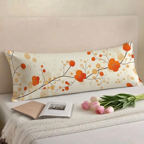 Kissenbezug 50x150 Karamellfarbe Seitenschläferkissen Bezug Creme kissenbezüge, Side Sleeper Pillow Samt Verbessern Sie Schlafqualität Doppelseitig Drucken langes Kissen für Sofa Schlafzimmer w-11611 von Jiacgrtef