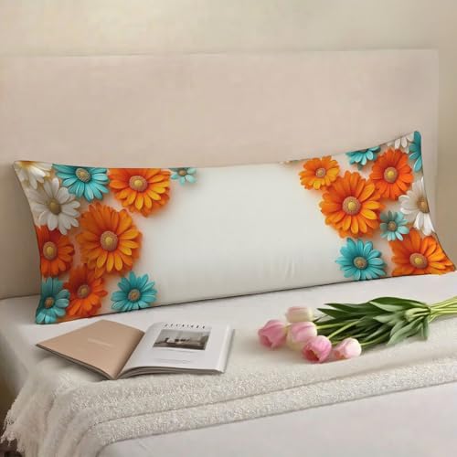 Kissenbezug 60x180 Karamellfarbe Seitenschläferkissen Bezug Blau kissenbezüge, Side Sleeper Pillow Samt Verbessern Sie Schlafqualität Doppelseitig Drucken langes kissen für Sofa Schlafzimmer w-11607 von Jiacgrtef