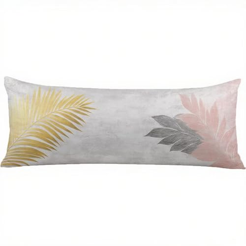 Seitenschläferkissen Bezug 140x40 Grau Kissenbezug Rosa Muster kopfkissen, Doppelseitig Drucken Samt Pillow Case, Body Pillow Schwangerschaftskissen & Seitenschläferkissen 40 x 140 w-11592 von Jiacgrtef