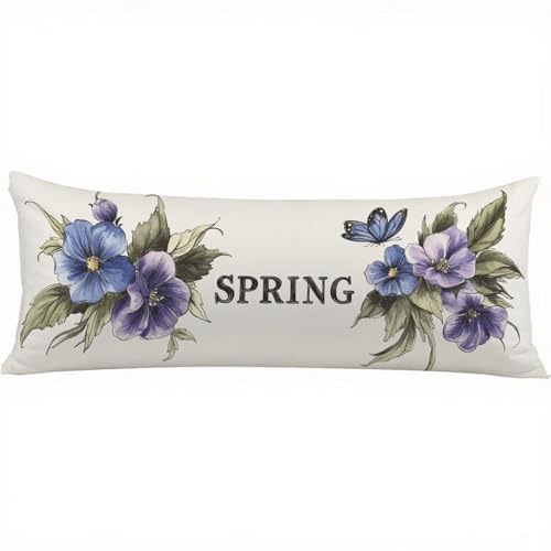 Seitenschläferkissen Bezug 180x60cm Salbeigrün Kissenbezug Blau Muster kopfkissen, Doppelseitig Drucken Samt Pillow Case, Body Pillow Schwangerschaftskissen & Seitenschläferkissen 60 x 180 w-11584 von Jiacgrtef