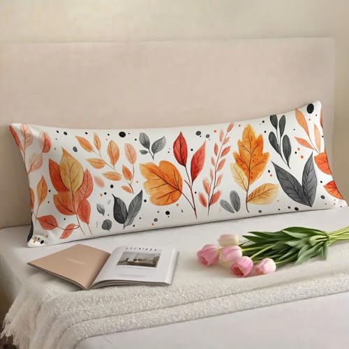 Seitenschläferkissen Bezug seitenschläferkissen 140x40 Gebranntes Orange Kissenbezug 40x140 Herbst Samt Body Pillow Kissenbezüge mit Unsichtbarem Reißverschluss pillow cover, Zierkissenbezüge w-11569 von Jiacgrtef