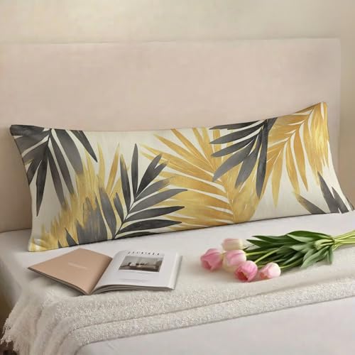 Seitenschläferkissen Bezug seitenschläferkissen 140x40 Gold Kissenbezug 40x140 Grau Premium Superweicher Samt Body Pillow Kissenbezüge mit Unsichtbarem Reißverschluss Zierkissenbezüge w-11593 von Jiacgrtef