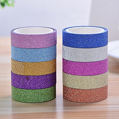 Jiacheng29 10 Stück Washi-Papier-Klebeband DIY Handwerk Aufkleber Alben Dekor Zufällige Farbe von Jiacheng29