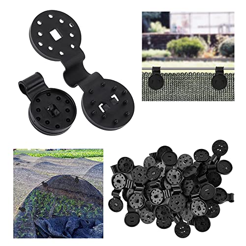 100 PCS Shade Cloth Plastic Clips,Schattiernetze Halteklammern,Kunststoff Clips für Schutztuch,Spezialclip mit öse für Schattiernetz,Kunststoffclips Sonnensege von Jiahuade