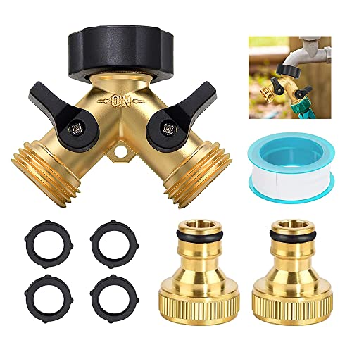 2 Wege Verteiler Wasser 3/4 zoll,Wasseranschluss Verteiler,Wasserhahn Verteiler,2-Wege Y-Verteiler,Gartenschlauch Verteiler,Y-verteiler zulaufschlauch,Wasseranschluss Adapter Garten(B) von Jiahuade