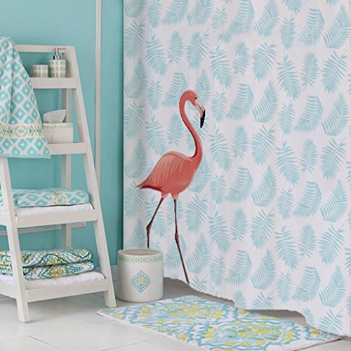 Jiaju Bad Flamingo Duschvorhang - Wasserdicht und Mildewproof PEVA mit Haken -180x180cm von Jiaju