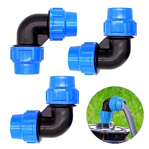 4 Stück PE Kunststoff Gerade Stecker,25mm PE Rohr Verschraubung Winkel 90° Kunststoff Wasserleitung Adapter Gerade Fitting Wasserleitung Rohrverschraubungen(Size:0.98inch) von Jiakalamo