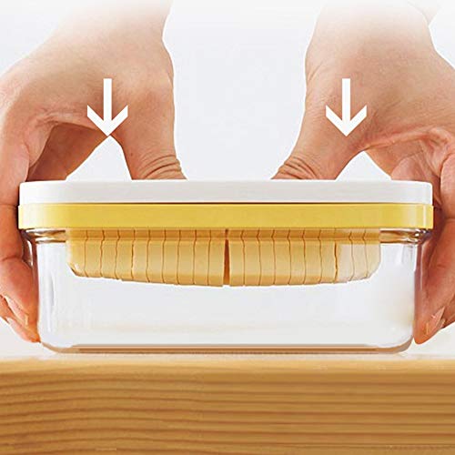 Butterdose mit Butterschneider, Butterbehälter Mit Cutter Slicer, Butterdose m-it Deckel, Butterbox Butteretui Cheese Keeper Container Für Kühlschränke, Butter Cutter Box(10x17x7cm) von Jiakalamo