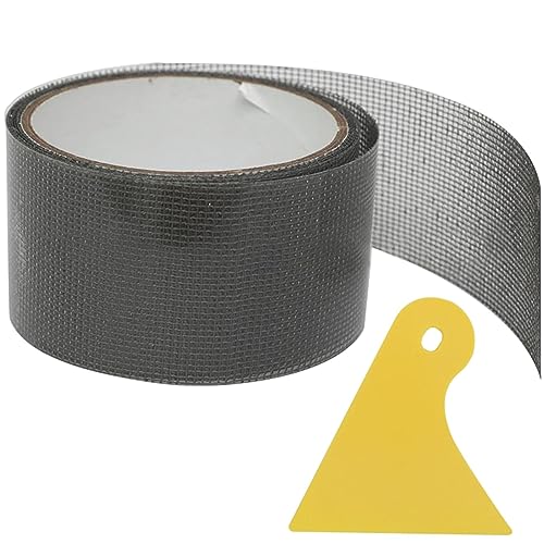 Fly Screen Reparatur Kit,Screen Reparatur Tape und Scraper,Praktische Fiberglas Mesh Flecken wasserdichtes Band,Starkes selbstklebendes Reparaturband Fly Screen Klebeband für Windows(2mx5cm) von Jiakalamo