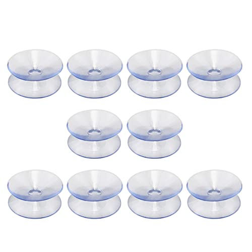 Jiakalamo 10 Stück Saugnäpfe, Doppelseitige Saugnäpfe für Glasplatten Tisch, kleine klarer PVC-Kunststoffsauger für Glastischspiegel, rutschfeste Saugnapf(Dia:35mm) von Jiakalamo