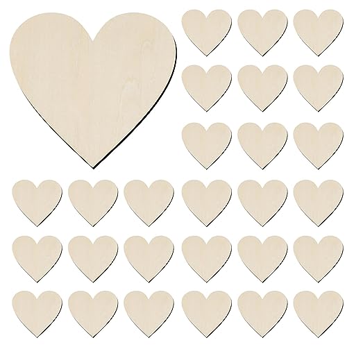 Jiakalamo 300PCS Holzherzs, Little Deco 2cm Liebe Unvollendete Leere Hölzerne Herz Hochzeit Für Crafting Deko Hochzeit Vintage Tischdekoration(Holz) von Jiakalamo