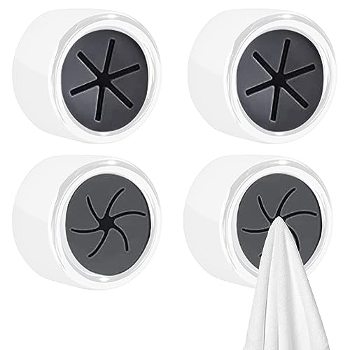 Jiakalamo 4 Stück runde Handtuchklemmen, selbstklebende, herausziehbare Klemme, Geschirrtuchhalter für Badezimmer, Küchen und Haushalte(White 42x22mm) von Jiakalamo