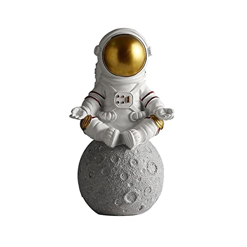 Jiakalamo Astronautenstatue, Astronautenstatue, Astronauten-Statuen, Astronautenstatue, Reisestatue, Bürozubehör für Schlafzimmer, Wohnzimmer (Gold, Meditation) von Jiakalamo