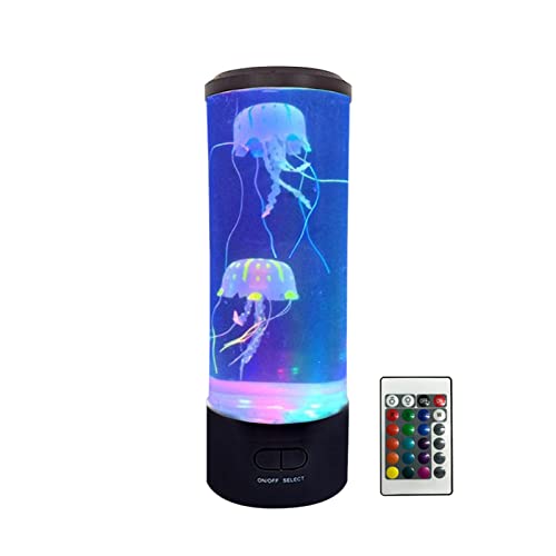 Quallen Lampe Jellyfish Lamp,LED Fantasy Quallen Lavalampe,7 Farben Adjustable Lavalampe Home Zimmer Desktop Dekoration Nachtlicht für Kinder Freunde Geschenke(Rund,mit Fernbedienung) von Jiakalamo