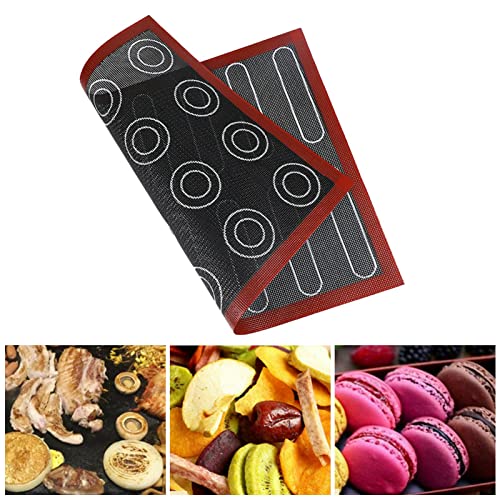 Silikon-Backmatte, Macaron, Teigrolle, Ofeneinlage, antihaftbeschichtete Silikon-Keksbackofeneinlage für Macarons, Backformen, Pizza, Toaster, Kuchen und Brot von Jiakalamo