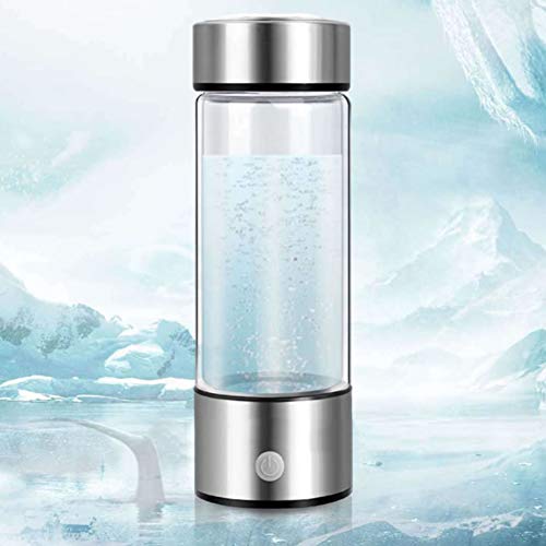 Wasserstoff Generator, 450ml Wasserstoff Reiche Wasser Flasche mit PEM- und SPE-Technologie, Tragbare USB Wasserstoff Wasser Lonisator für Outdoor Sportarten Reise von Jiakalamo