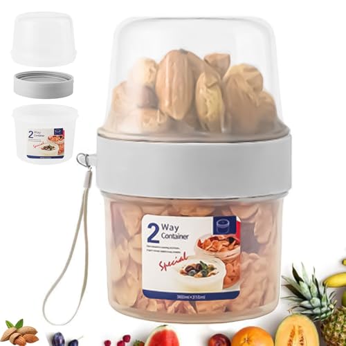 Jialuodeng Müslibecher To Go, Auslaufsichere Joghurtbecher To Go, Müsli Cup to Go Becher | Unterteilung für Joghurt Müslibecher für Unterwegs, Schule, Picknick,530ml+330ml Jialuodeng Müslibecher To Go, Auslaufsichere Joghurtbecher To Go, Müsli Cup to Go Becher | Unterteilung für Joghurt Müslibecher für Unterwegs, Schule, Picknick,530ml+330ml von Jialuodeng