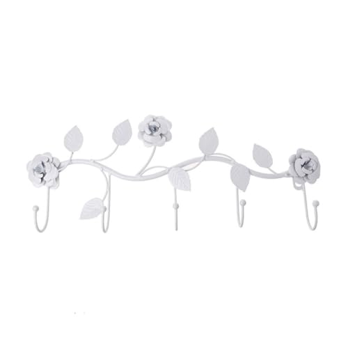 Jian1004 An der Wand befestigter Kleiderständer, Bad Rack Kleiderbügel Wand Mantel Haken Dekorative Schlüssel Halter Hut Schal Handtasche Lagerung Hange(White) von Jian1004