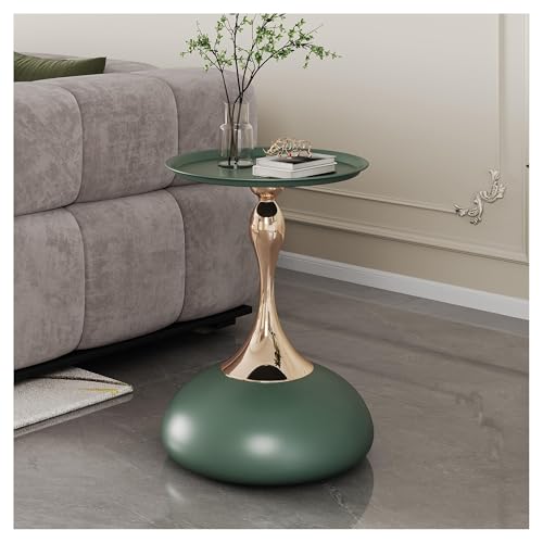 Jian1004 Beistelltisch Runder Beistelltisch aus Metall aus der Mitte des Jahrhunderts, Vintage-Akzent-Couchtisch for kleine Räume für Wohnzimmer, Schlafzimmer(Green) von Jian1004