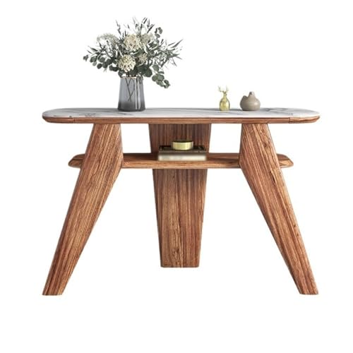 Jian1004 Eingangstisch, Farmhouse 46" Konsolentisch aus Massivholz mit Kunstmarmorplatte und Ablage von Jian1004