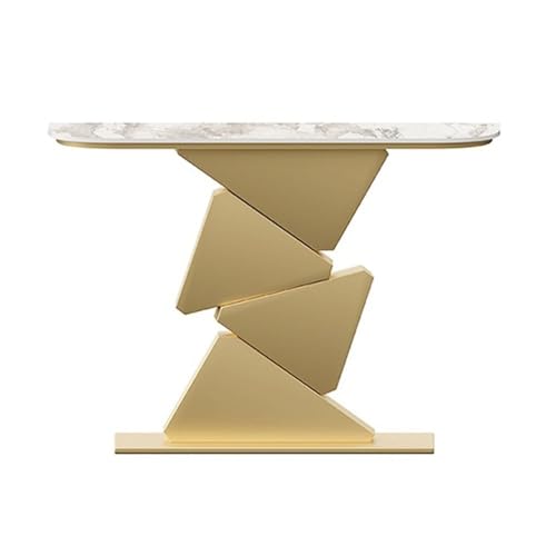 Jian1004 Eingangstisch, Moderner Konsolentisch aus Kunstmarmor for Eingangsbereich, Wohnzimmer und Flur(Gold,M) von Jian1004