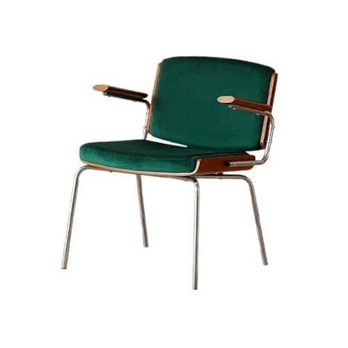 Jian1004 Esszimmerstuhl, Mid Century Esszimmerstühle, Samtgepolsterter Sessel mit Holzhandlauf for Küche und Wohnzimmer(Dark Green) von Jian1004