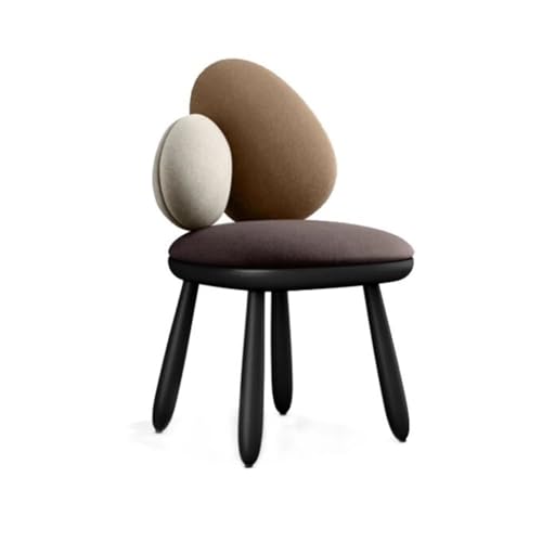 Jian1004 Esszimmerstuhl, Mid Century Modern Esszimmerstühle Schwarze Holzbeine Ovale Rückenlehne(Brown) von Jian1004