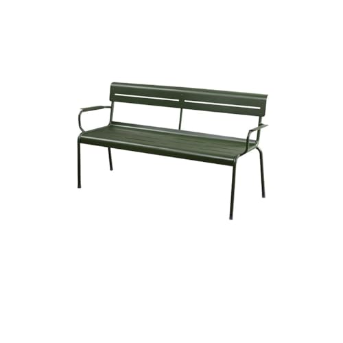 Jian1004 Gartenbänke Aluminiumbank for den Außenbereich, wasserdichter Loungesessel for den Terrassengarten mit Rückenlehne(Green,140cm) von Jian1004