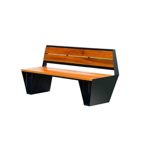 Jian1004 Gartenbänke Edelstahl-Außenbank mit Rückenlehne, Terrasse, Park, Nachbarschaft, langlebige Bänke(150cm) von Jian1004
