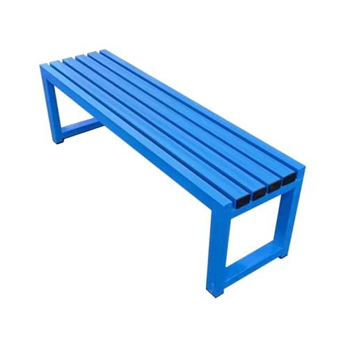 Jian1004 Gartenbänke Gartenbank, Gartenbank for die Terrasse im Freien, 40 Zoll/47 Zoll/59 Zoll Außenbank aus Metallstahl for Garten, Veranda, Eingang, Schwarz(Blue,L) von Jian1004