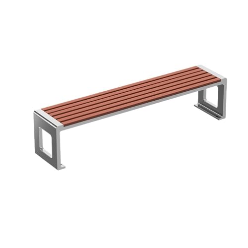 Jian1004 Gartenbänke Gartenbank aus Edelstahl – 2-Personen-Sitzgelegenheit for Park und Terrasse mit Verbundholzlatten(150cm) von Jian1004