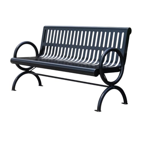 Jian1004 Gartenbänke Outdoor-Eisen-Doppelrückenlehnenbank Gemeinschaftsplatz Freizeitstuhl von Jian1004