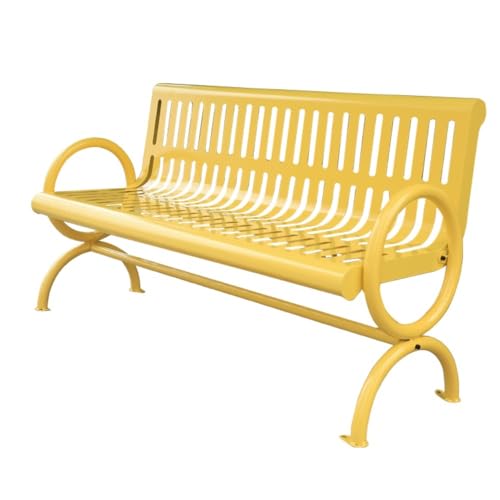 Jian1004 Gartenbänke Stabile Parkbank aus Stahl for 2 Personen, Sitzgelegenheiten for Garten und Terrasse(Yellow,180cm) von Jian1004