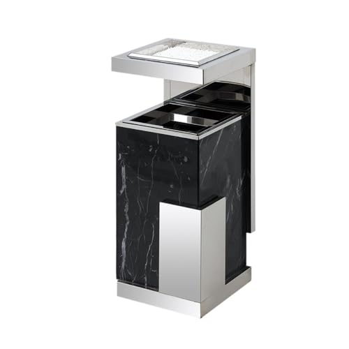 Mülleimer für draußen, Marmor-Mülleimer aus Edelstahl mit Aschenbecher for die Hotellobby im Freien(Silver) von Jian1004