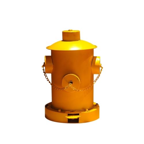 Mülleimer für draußen, Vintage Industrie-Mülleimer aus Eisen mit Deckel – Hydranten-Design for Zuhause, Bar, Küche(Yellow) von Jian1004