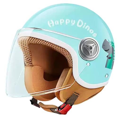 3/4-Motorrad-Halbhelm Für Kinder Mit Katzenohren, Retro-Stil, Offenes Gesicht, Roller, Fahrrad, Jugend, Kind, Dirtbike, Go-Kart, Moped, ATV Für Jungen Und Mädchen, DOT-Geprüft A10,49-55cm 3/4-Motorrad-Halbhelm Für Kinder Mit Katzenohren, Retro-Stil, Offenes Gesicht, Roller, Fahrrad, Jugend, Kind, Dirtbike, Go-Kart, Moped, ATV Für Jungen Und Mädchen, DOT-Geprüft A10,49-55cm von JianJud