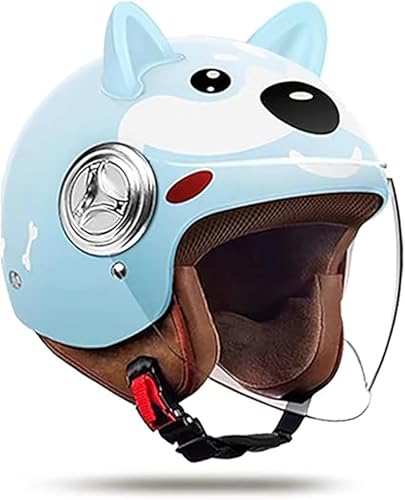 3/4-Motorrad-Halbhelm Für Kinder Mit Katzenohren, Retro-Stil, Offenes Gesicht, Roller, Fahrrad, Jugend, Kind, Dirtbike, Go-Kart, Moped, ATV Für Jungen Und Mädchen, DOT-Geprüft A3,49-55cm 3/4-Motorrad-Halbhelm Für Kinder Mit Katzenohren, Retro-Stil, Offenes Gesicht, Roller, Fahrrad, Jugend, Kind, Dirtbike, Go-Kart, Moped, ATV Für Jungen Und Mädchen, DOT-Geprüft A3,49-55cm von JianJud