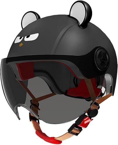 3/4-Motorrad-Halbhelm Für Kinder Mit Katzenohren, Retro-Stil, Offenes Gesicht, Roller, Fahrrad, Jugend, Kind, Dirtbike, Go-Kart, Moped, ATV Für Jungen Und Mädchen, DOT-Geprüft A4,49-55cm 3/4-Motorrad-Halbhelm Für Kinder Mit Katzenohren, Retro-Stil, Offenes Gesicht, Roller, Fahrrad, Jugend, Kind, Dirtbike, Go-Kart, Moped, ATV Für Jungen Und Mädchen, DOT-Geprüft A4,49-55cm von JianJud